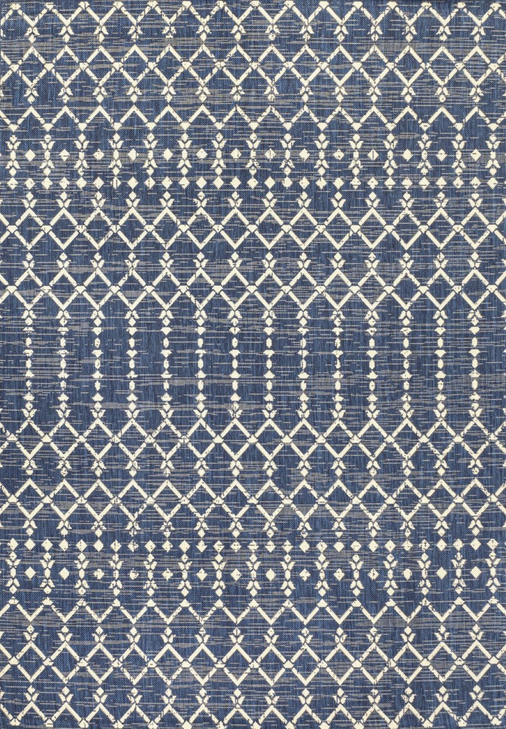 HomeRoots 6' X 9' Navy Blue and Beige Trellis Rug - Stylish Indoor/Outdoor Area Rug, Fade-Resistant, Easy Care 704425