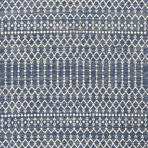 HomeRoots 9' Navy Blue & Beige Square Trellis Rug – Modern Indoor/Outdoor Accent, Durable & Weather-Resistant Design 704431