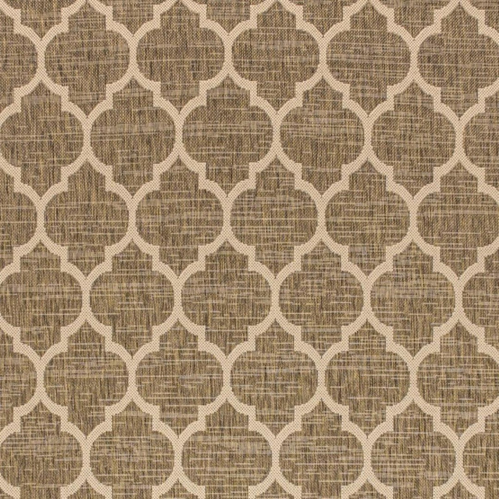 HomeRoots 10' Brown and Beige Geometric Indoor Outdoor Area Rug – Stylish, Durable, Low-Maintenance Coverage for Any Space 704432