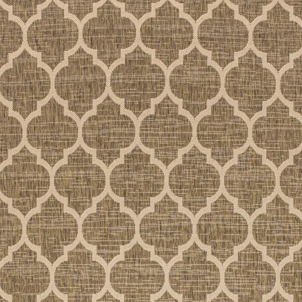 HomeRoots 10' Brown and Beige Geometric Indoor Outdoor Area Rug – Stylish, Durable, Low-Maintenance Coverage for Any Space 704432