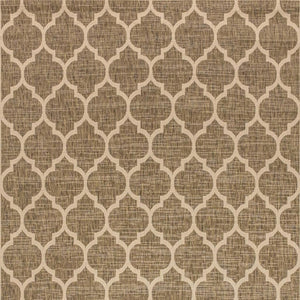 HomeRoots 10' Brown and Beige Geometric Indoor Outdoor Area Rug – Stylish, Durable, Low-Maintenance Coverage for Any Space 704432