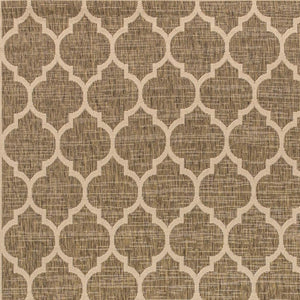HomeRoots 6' Brown and Beige Geometric Area Rug - Stylish Indoor/Outdoor Decor for Any Space, Low-Maintenance 704433