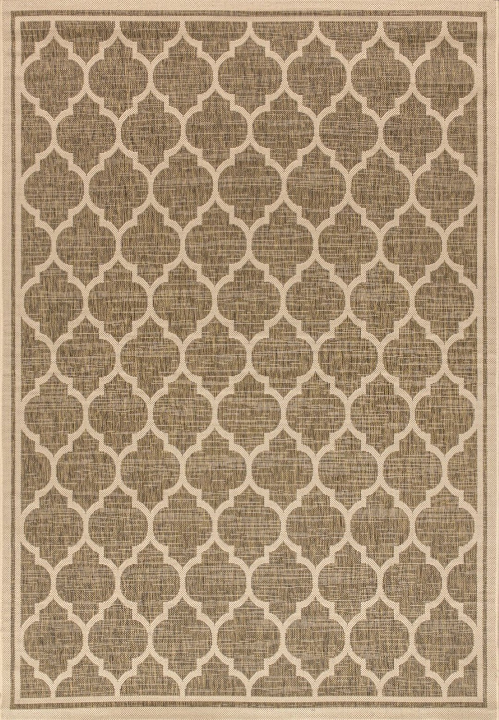 HomeRoots 6' Brown and Beige Geometric Area Rug - Stylish Indoor/Outdoor Decor for Any Space, Low-Maintenance 704433