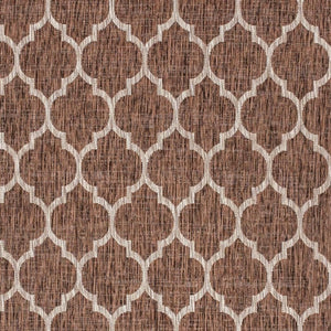 HomeRoots 10' Geometric Espresso and Taupe Area Rug - Stylish, Durable Indoor/Outdoor Foundation for Any Space 704434