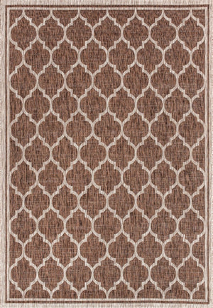 HomeRoots 10' Geometric Espresso and Taupe Area Rug - Stylish, Durable Indoor/Outdoor Foundation for Any Space 704434