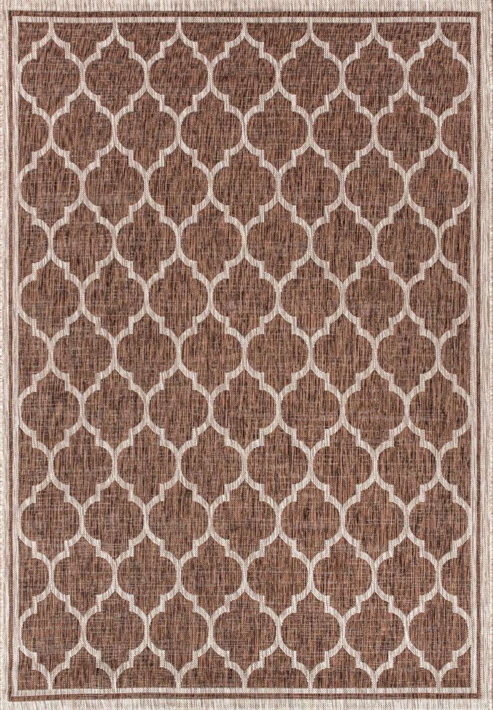 HomeRoots 10' Geometric Espresso and Taupe Area Rug - Stylish, Durable Indoor/Outdoor Foundation for Any Space 704434