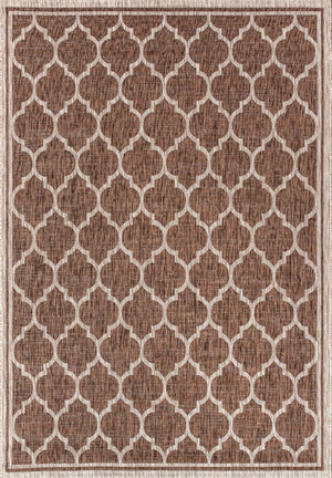 HomeRoots 10' Geometric Espresso and Taupe Area Rug - Stylish, Durable Indoor/Outdoor Foundation for Any Space 704434