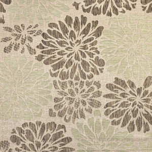 HomeRoots 8' Sage Floral Square Area Rug - Durable Indoor/Outdoor Accent for Patios, Kitchens & Living Spaces 704460