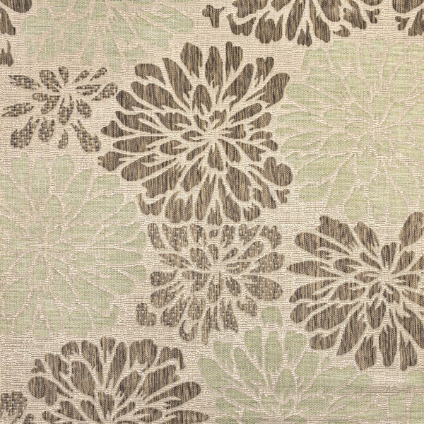HomeRoots 8' Sage Floral Square Area Rug - Durable Indoor/Outdoor Accent for Patios, Kitchens & Living Spaces 704460