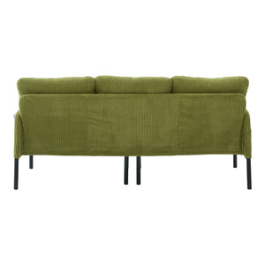 English Elm United We Win Corduroy Loveseat Plush Ergonomic Sofa with Spring Support Metal Legs Olive Green W1568P410049