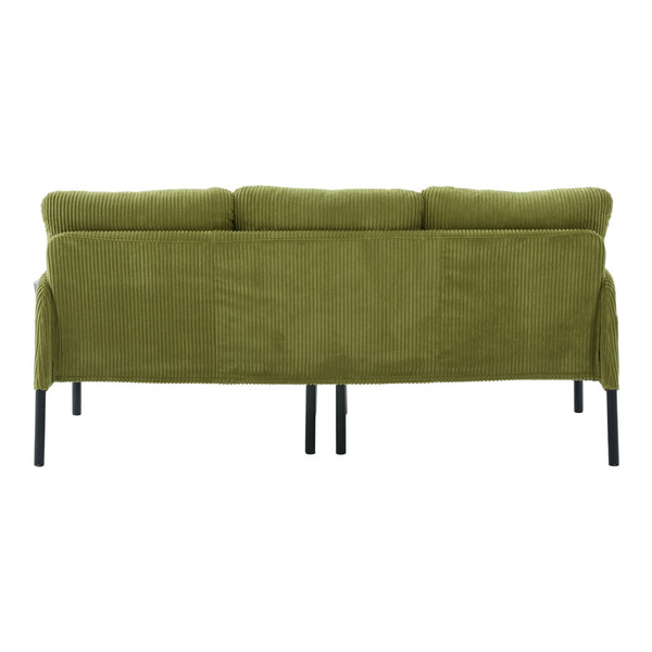 English Elm United We Win Corduroy Loveseat Plush Ergonomic Sofa with Spring Support Metal Legs Olive Green W1568P410049