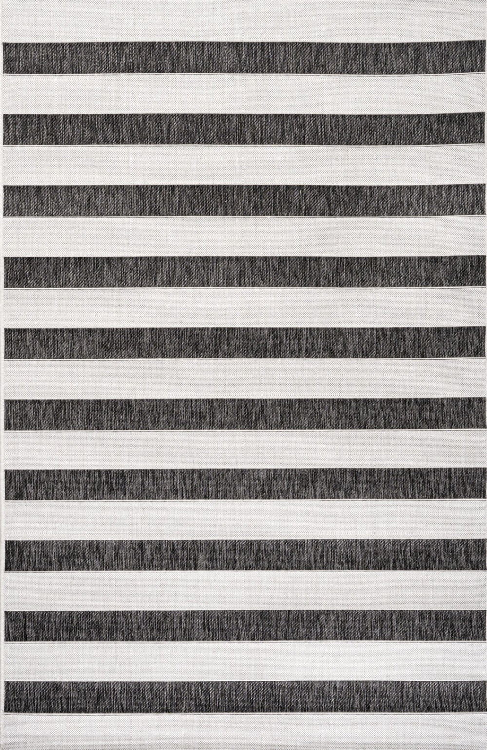HomeRoots 10' X 14' Black And Cream Striped Area Rug – Stylish, Durable, Weather-Resistant for Indoor & Outdoor Use! 704485