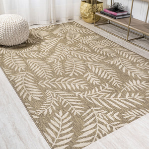 HomeRoots 10' Elegant Brown and Beige Floral Indoor Outdoor Area Rug - Durable, Low-Maintenance & Stylish Design 704497