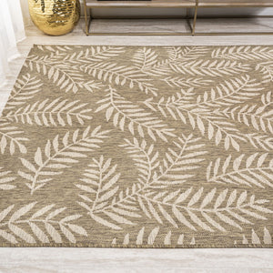 HomeRoots 10' Elegant Brown and Beige Floral Indoor Outdoor Area Rug - Durable, Low-Maintenance & Stylish Design 704497