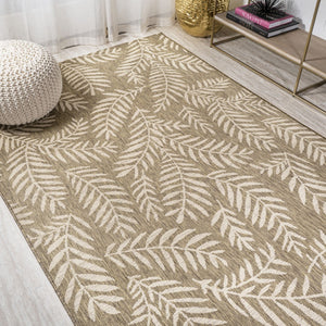 HomeRoots 10' Elegant Brown and Beige Floral Indoor Outdoor Area Rug - Durable, Low-Maintenance & Stylish Design 704497
