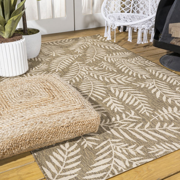 HomeRoots 10' Elegant Brown and Beige Floral Indoor Outdoor Area Rug - Durable, Low-Maintenance & Stylish Design 704497