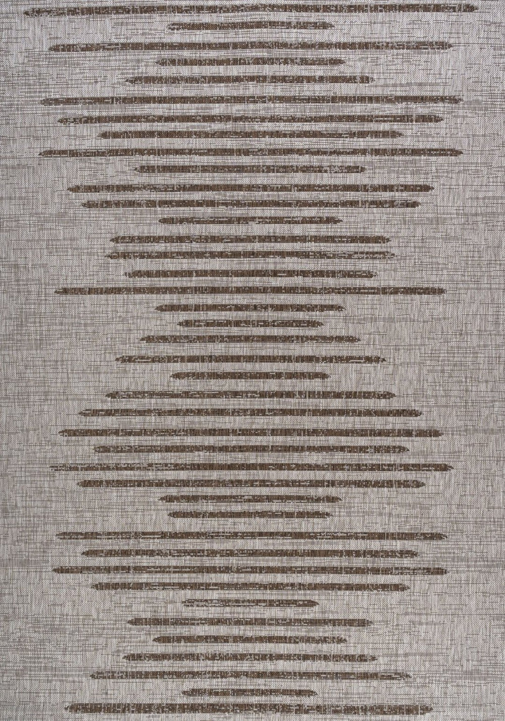 HomeRoots 9' Stylish Beige & Brown Striped Indoor Outdoor Area Rug – Durable, Easy Care, Perfect for Any Space 704517