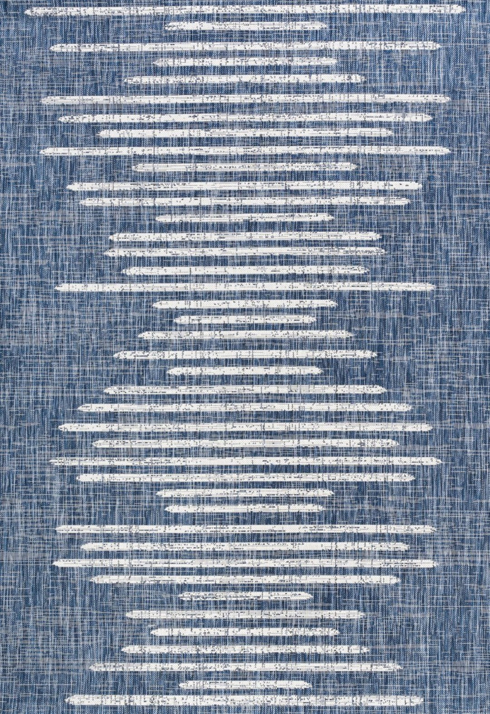 HomeRoots 6' Blue and Ivory Striped Indoor/Outdoor Area Rug – Durable, Stylish, and Low-Maintenance for Any Space 704522