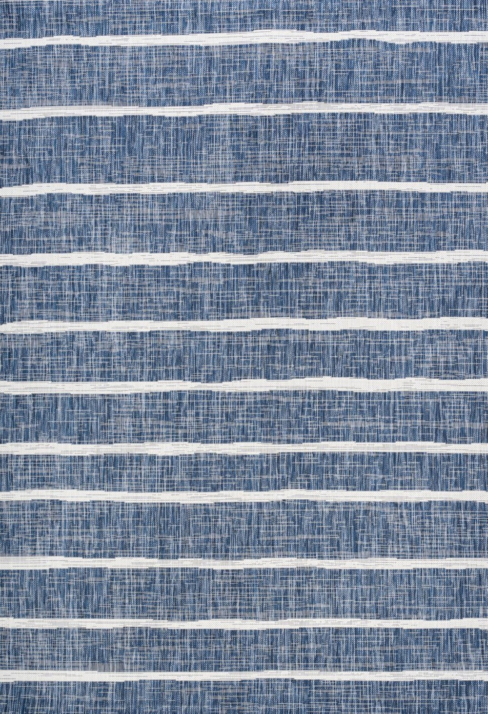 HomeRoots 10' Blue and Ivory Striped Area Rug - Coastal Charm for Indoor/Outdoor Spaces, Easy to Clean & Durable 704544