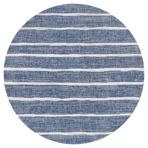 HomeRoots 8' Blue and Ivory Striped Area Rug - Durable, Stylish, Indoor/Outdoor Charm for Any Space! 704550