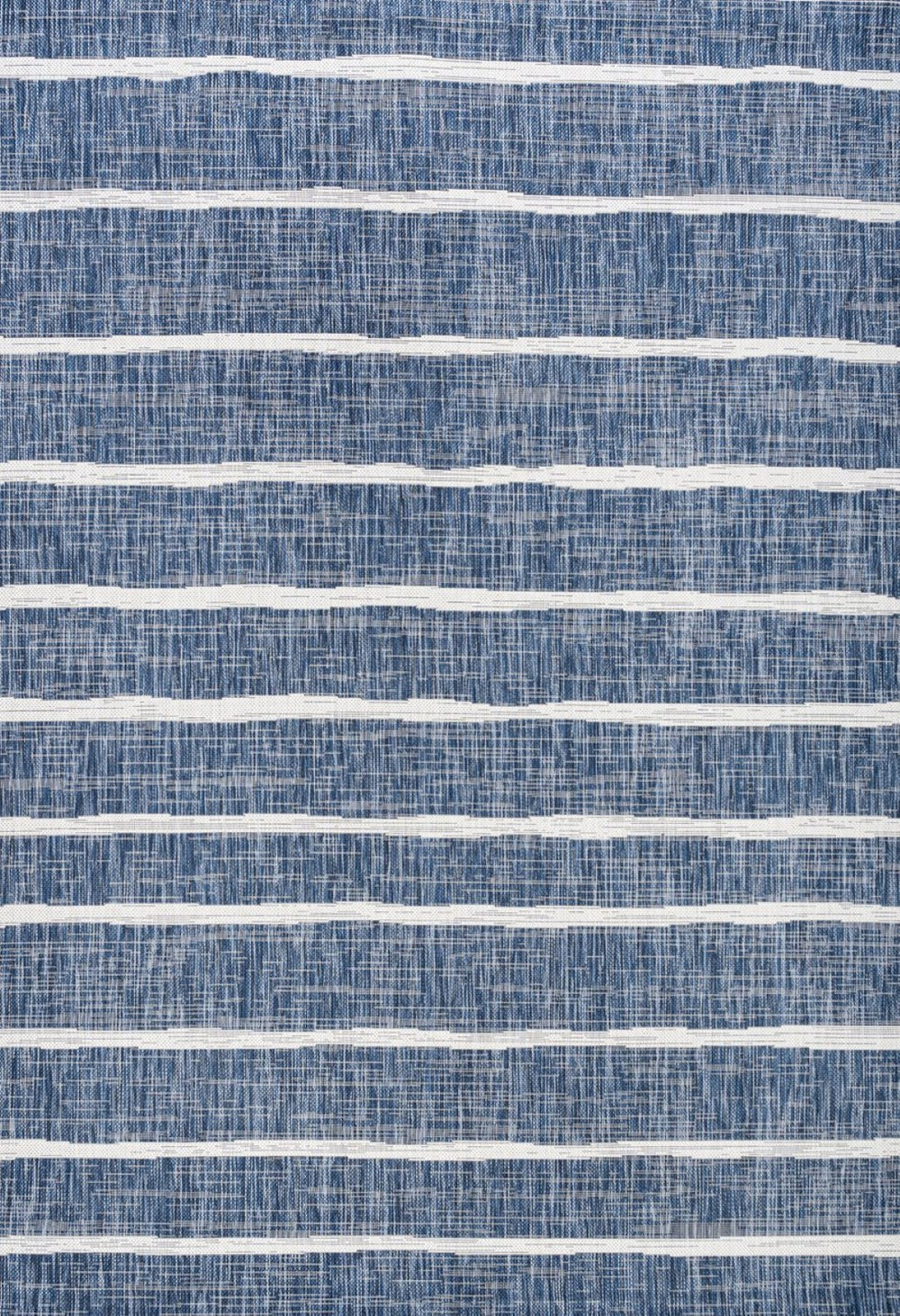 HomeRoots 9' X 12' Blue and Ivory Striped Area Rug - Durable, Versatile Design for Indoor & Outdoor Spaces! 704552
