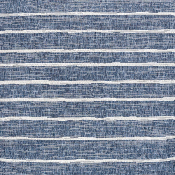 HomeRoots 9' Blue and Ivory Square Striped Indoor-Outdoor Rug for Modern Spaces - Durable, Stylish, Easy Care! 704554