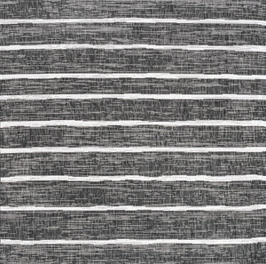 HomeRoots 5' Black and Ivory Striped Square Area Rug – Stylish, Durable, Indoor/Outdoor Use for Modern Spaces 704570