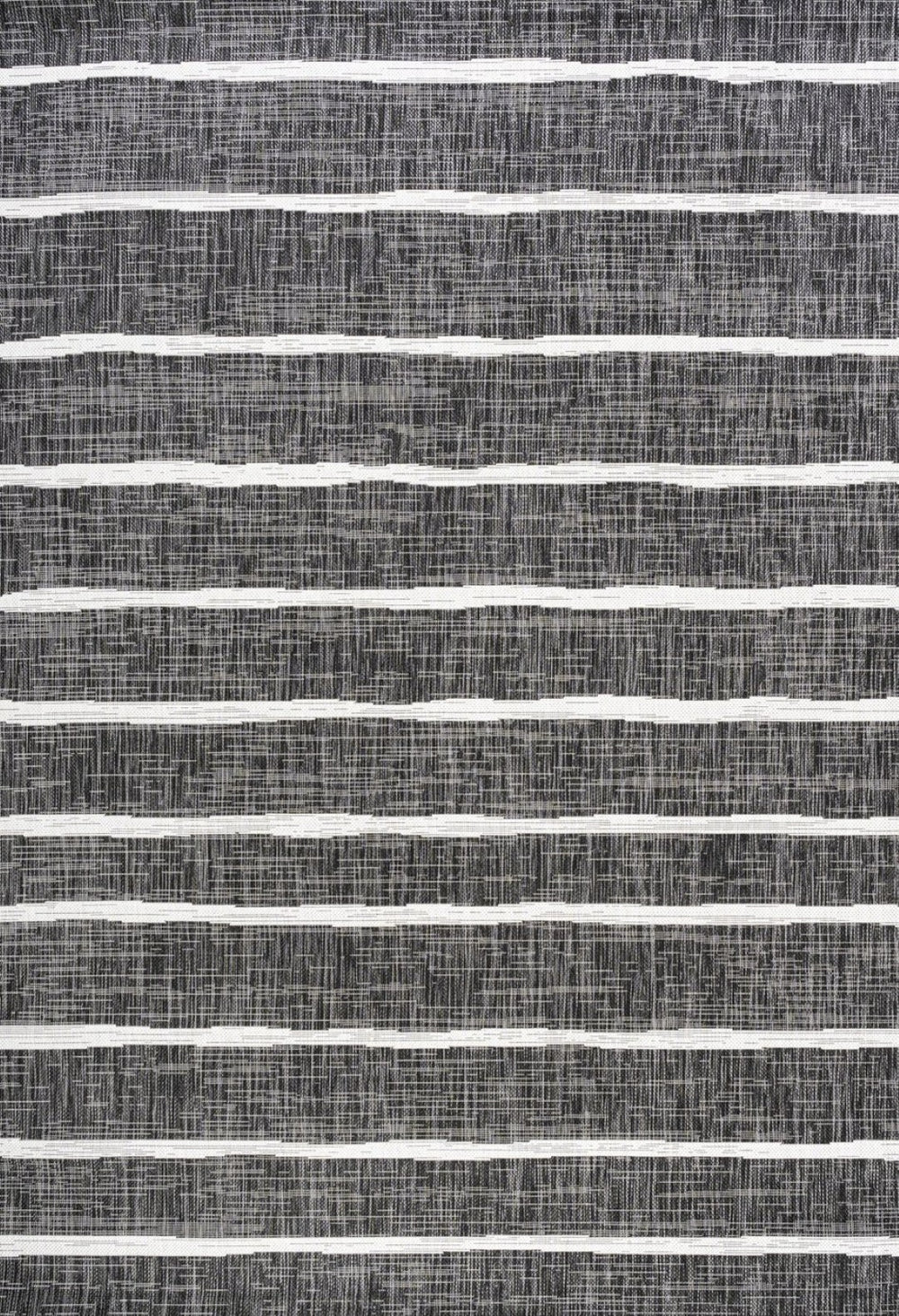 HomeRoots 9' Black and Ivory Striped Area Rug - Versatile Indoor/Outdoor Solution for Stylish Spaces 704576