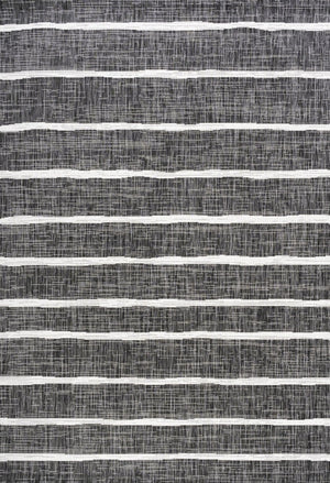 HomeRoots 9' Black and Ivory Striped Area Rug - Versatile Indoor/Outdoor Solution for Stylish Spaces 704576