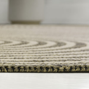 HomeRoots 8' Beige and Brown Abstract Runner Rug - Versatile Indoor/Outdoor Comfort for Hallways and Patios 704597