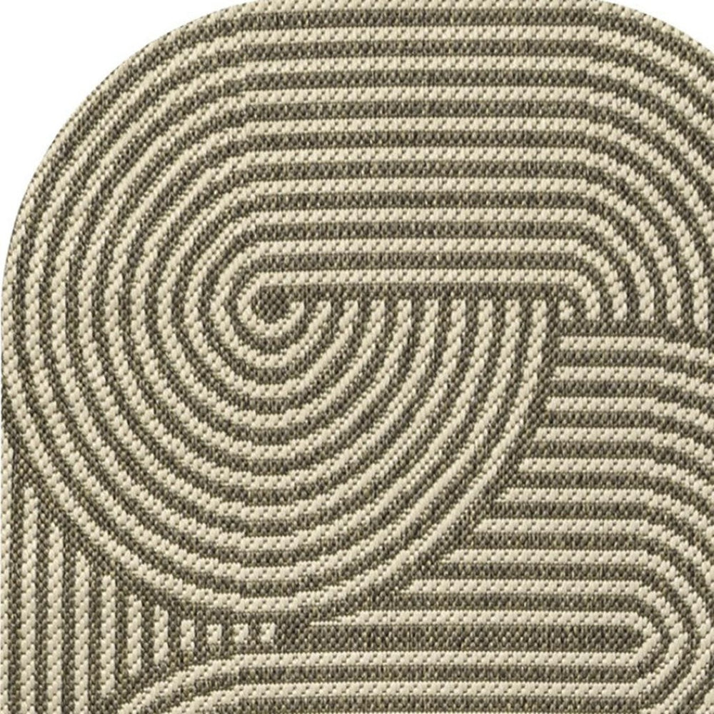 HomeRoots 8' Beige and Brown Abstract Runner Rug - Versatile Indoor/Outdoor Comfort for Hallways and Patios 704597