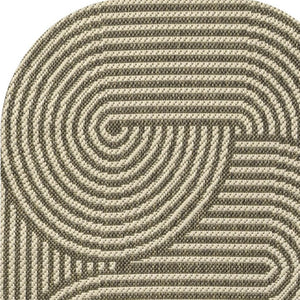 HomeRoots 8' Beige and Brown Abstract Runner Rug - Versatile Indoor/Outdoor Comfort for Hallways and Patios 704597