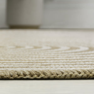 HomeRoots 8' Cream and Natural Abstract Runner Rug - Durable, Stylish Indoor/Outdoor Design for High-Traffic Areas 704598