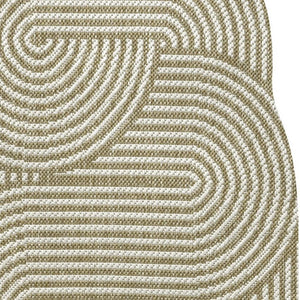 HomeRoots 8' Cream and Natural Abstract Runner Rug - Durable, Stylish Indoor/Outdoor Design for High-Traffic Areas 704598