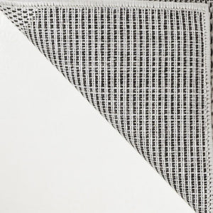 HomeRoots 5' Modern Cream and Black Geometric Indoor-Outdoor Area Rug - Durable, Low-Maintenance & Stylish! 704653
