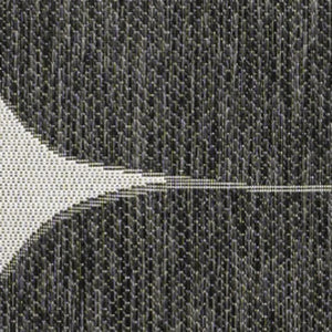 HomeRoots 5' Stylish Black and Cream Geometric Area Rug - Indoor/Outdoor Durable, Low-Maintenance Design! 704663