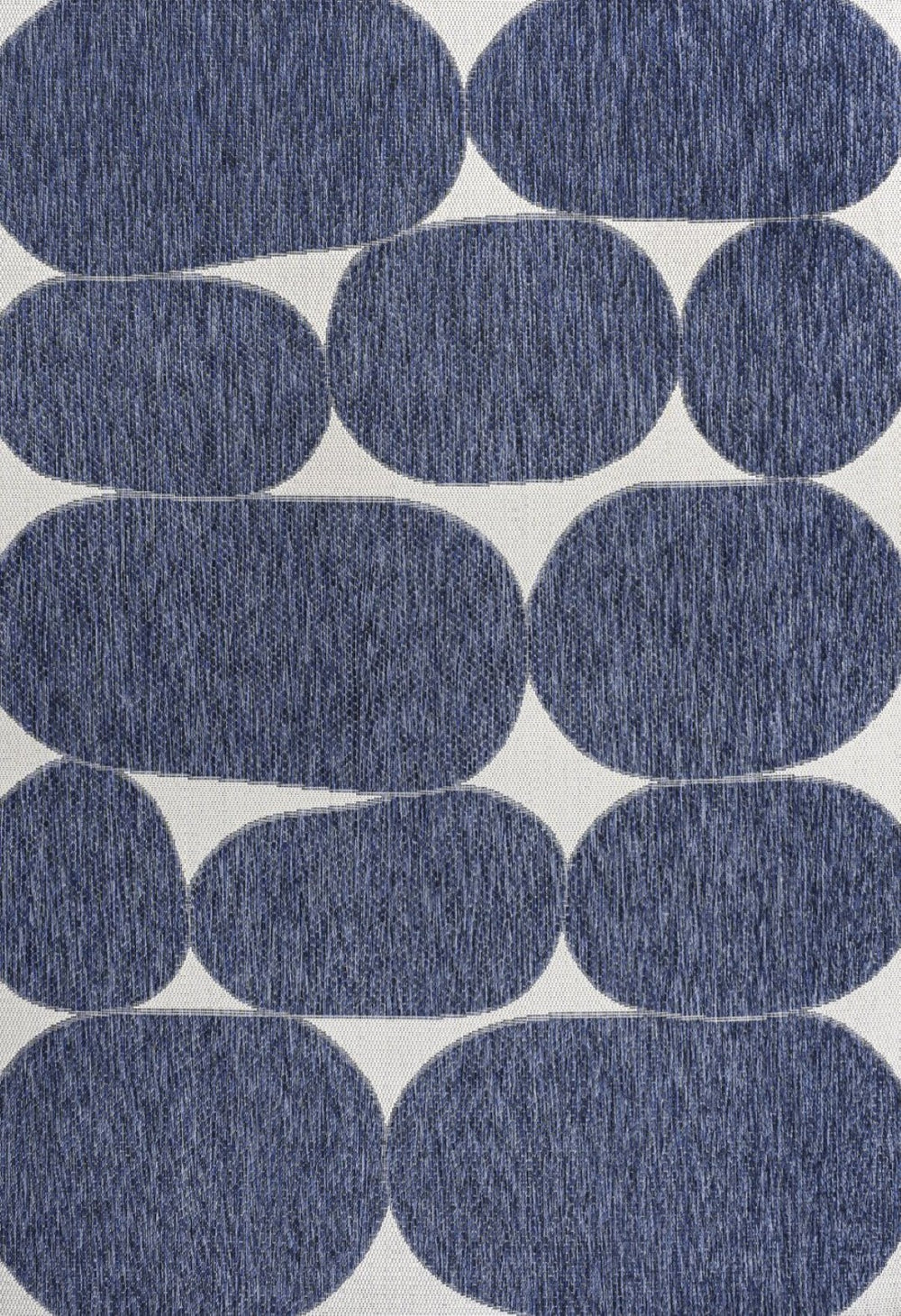 HomeRoots 4' Navy Blue & Cream Geometric Area Rug – Stylish Indoor/Outdoor Decor, Durable & Easy Care Solution 704667