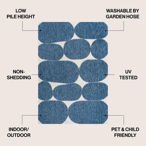 HomeRoots 4' Navy Blue & Cream Geometric Area Rug – Stylish Indoor/Outdoor Decor, Durable & Easy Care Solution 704667