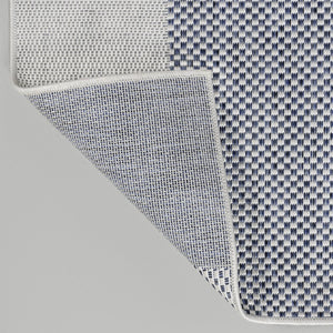 HomeRoots 4' X 6' Cream and Navy Blue Geometric Area Rug - Stylish Indoor/Outdoor Décor for Modern Spaces 704677