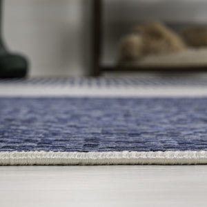 HomeRoots 4' X 6' Cream and Navy Blue Geometric Area Rug - Stylish Indoor/Outdoor Décor for Modern Spaces 704677
