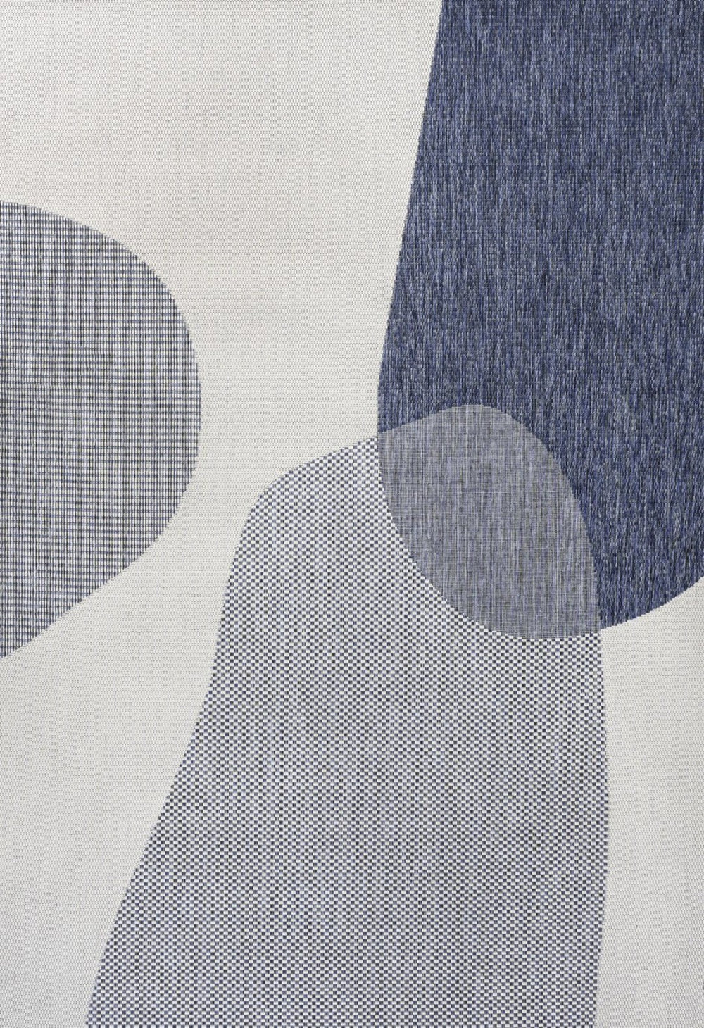 HomeRoots 5' X 8' Cream and Navy Blue Geometric Rug - Stylish Indoor/Outdoor Design, Durable & Easy Care! 704678