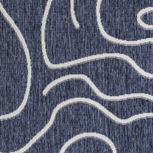 HomeRoots 4' X 6' Navy Blue & Cream Abstract Area Rug - Modern Indoor/Outdoor Elegance for Any Space 704682