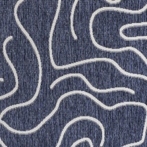 HomeRoots 8' X 10' Navy Blue and Cream Abstract Area Rug - Stylish Indoor/Outdoor Décor for High Traffic Areas 704684