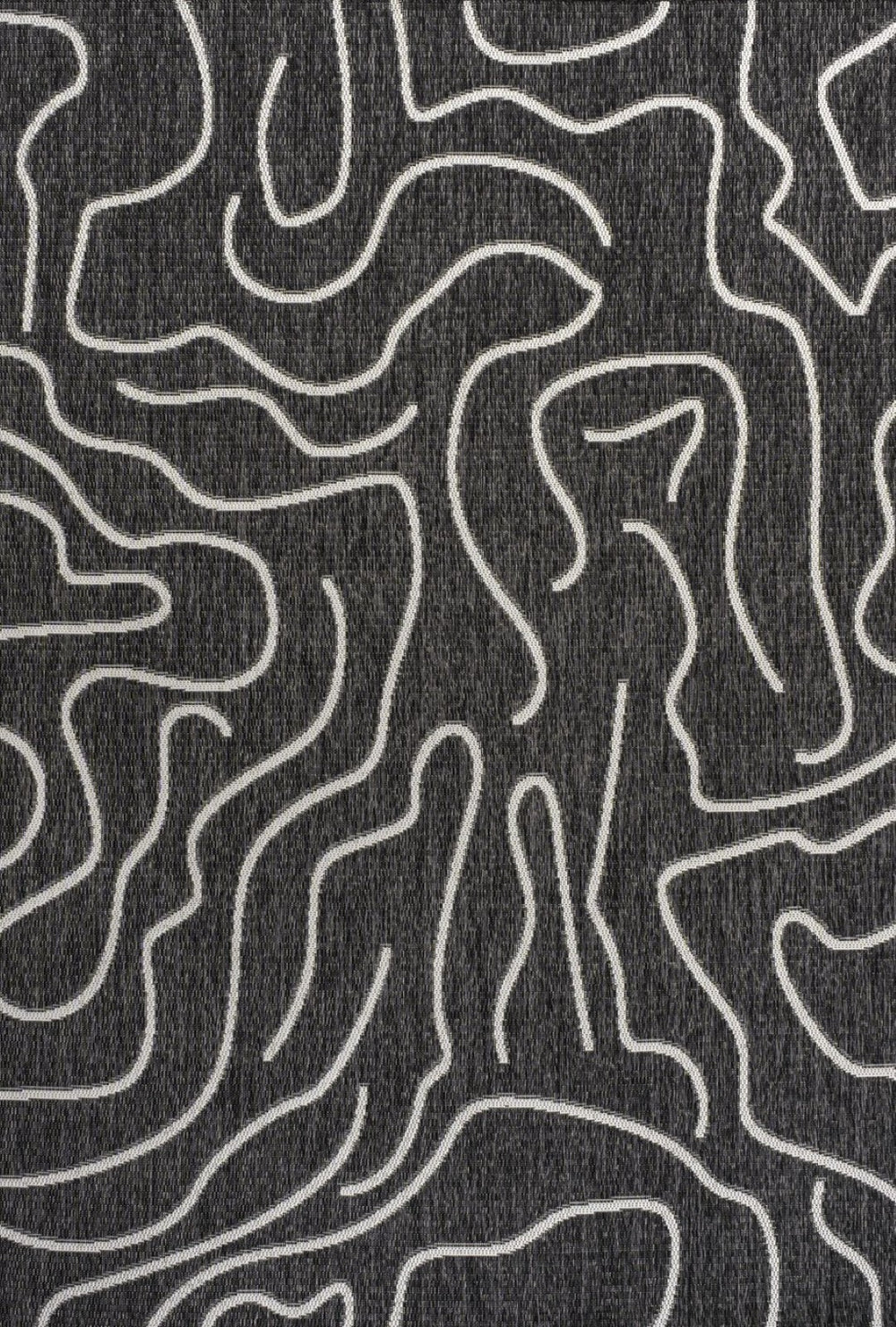HomeRoots 5' X 8' Black and Cream Abstract Area Rug - Stylish Indoor & Outdoor Modern Accent for Any Space 704688