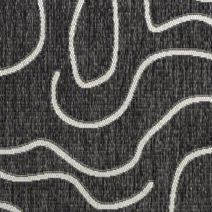 HomeRoots 8' X 10' Stylish Black and Cream Abstract Area Rug – Durable, Versatile, Perfect for Indoor/Outdoor Use! 704689