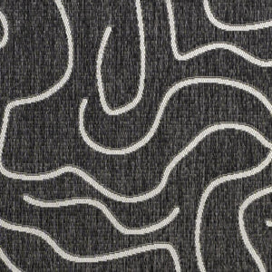 HomeRoots 8' X 10' Stylish Black and Cream Abstract Area Rug – Durable, Versatile, Perfect for Indoor/Outdoor Use! 704689
