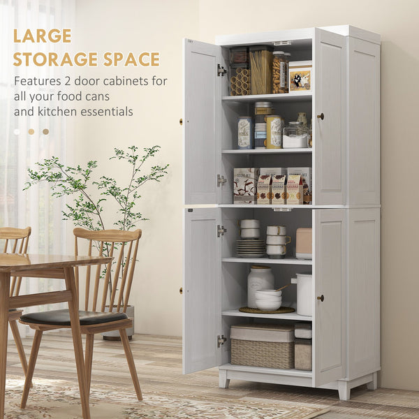 English Elm Homcom 72.5" Tall Kitchen Pantry Cabinet With Soft-Close Doors, Adjustable Shelves & Stylish Design W2225P217114
