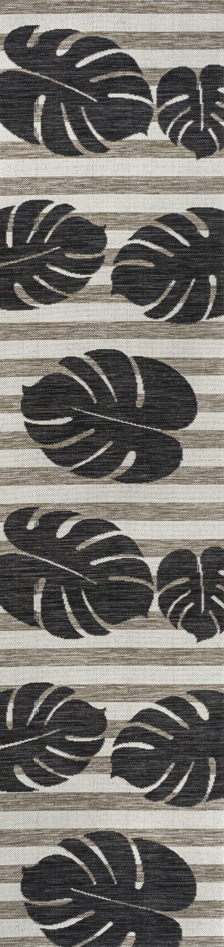 HomeRoots 8' Black and Beige Floral Runner Rug – Stylish Indoor/Outdoor Design, Durable & Easy Care for All Spaces 704690