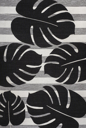 HomeRoots 5' X 8' Black and Gray Floral Area Rug - Elegant Indoor/Outdoor Design for Modern & Traditional Spaces 704698