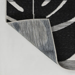 HomeRoots 5' X 8' Black and Gray Floral Area Rug - Elegant Indoor/Outdoor Design for Modern & Traditional Spaces 704698